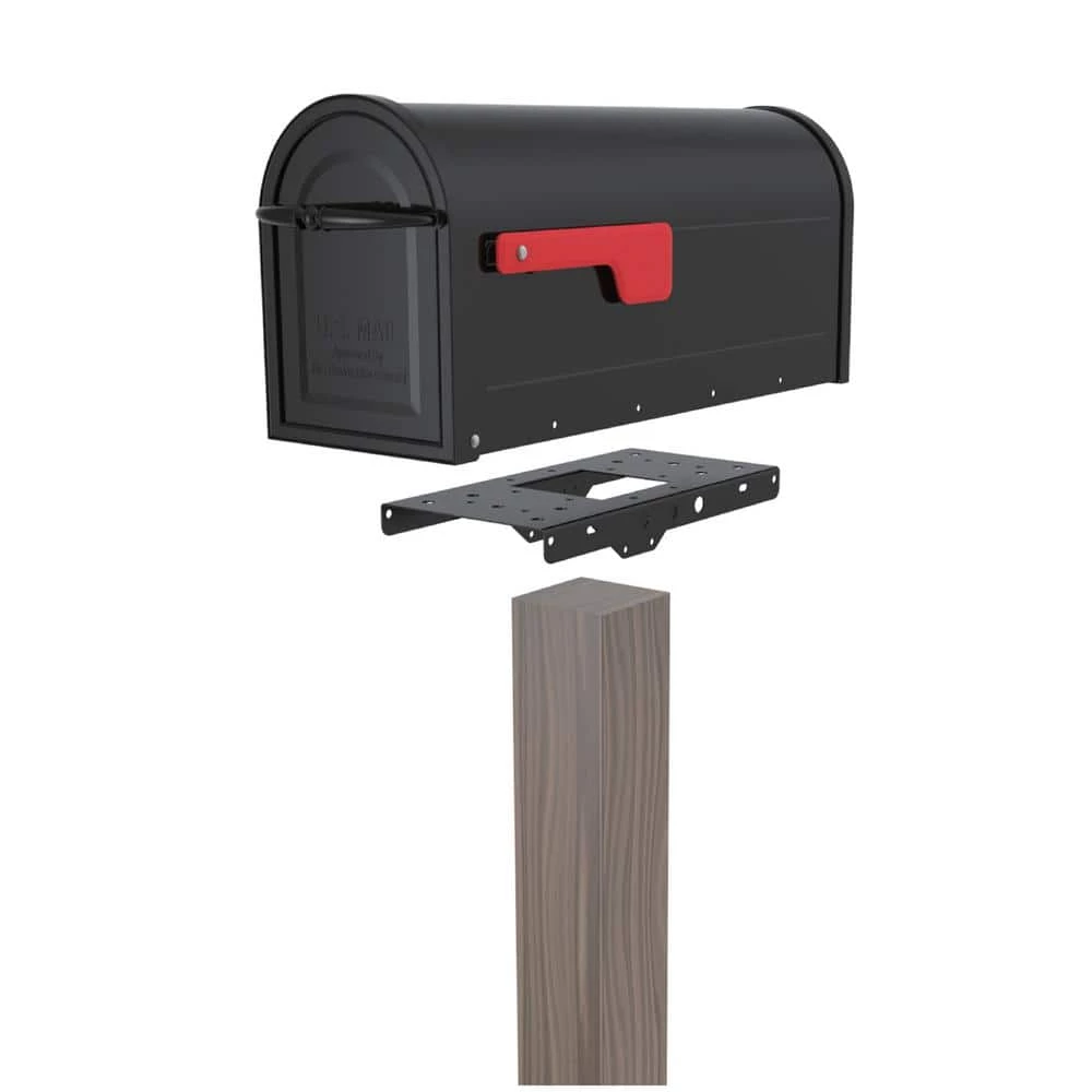 Architectural Mailboxes 4 in. x 4 in. Post Adapter in Black with 3 Mailbox Mounting Options 7 Architectural Mailboxes 4 in. x 4 in. Post Adapter in Black with 3 Mailbox Mounting Options - Image 5