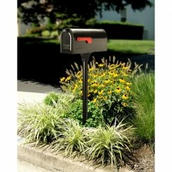 Architectural Mailboxes Coolidge 2 in. Dia In-Ground Steel Mailbox Post Black -GlideRite Sales Store architectural mailboxes mailbox posts stands 7511b 10 31 1000