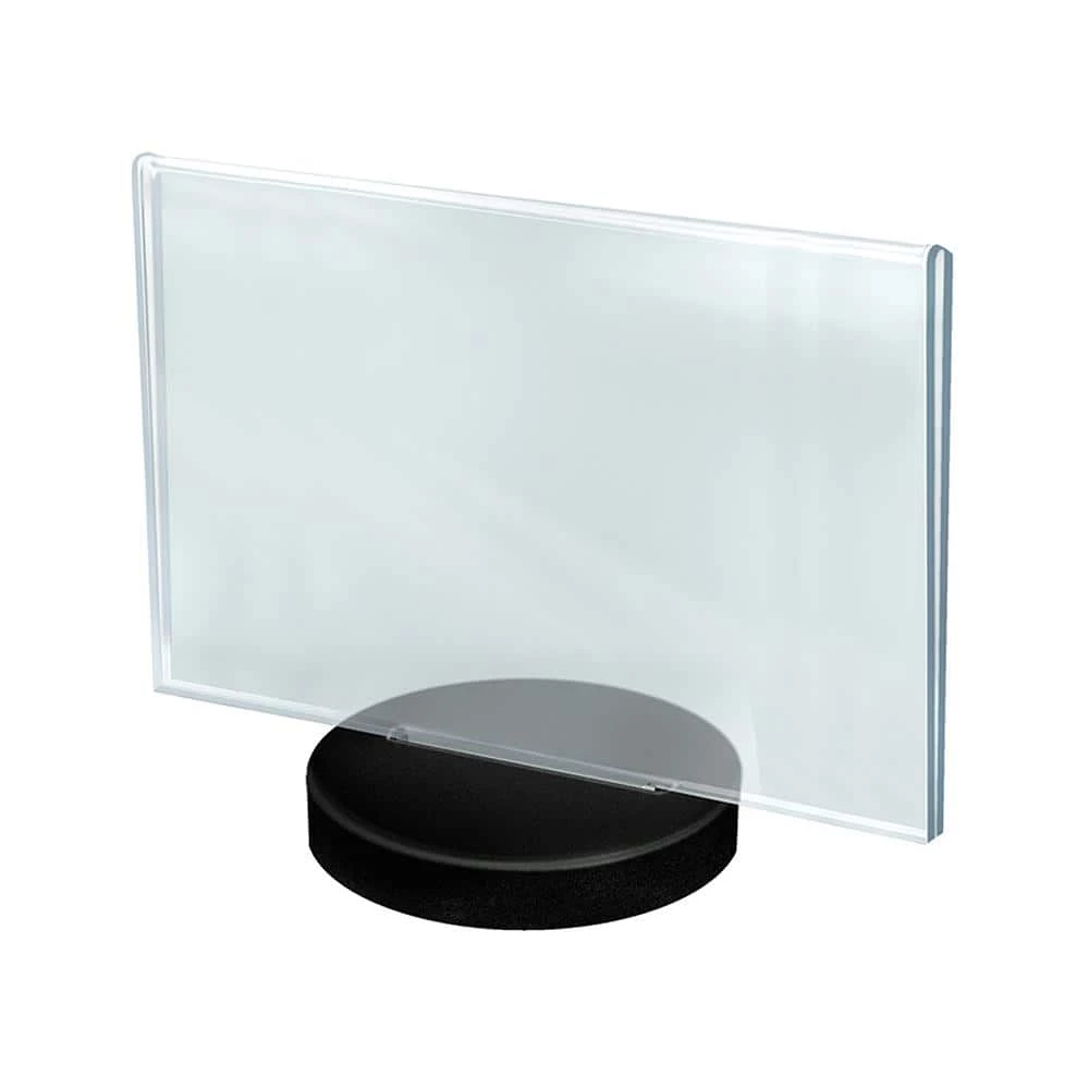 Azar Displays 8.5 in. H x 11 in. W Acrylic Sign Holder on Black Round Base (4-Pack) 3 Azar Displays 8.5 in. H x 11 in. W Acrylic Sign Holder on Black Round Base (4-Pack)