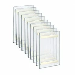 Azar Displays 5.5 in. x 8.5 in. Acrylic Clear Wall U Frame with Adhesive Tape