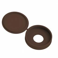 Barrette Outdoor Living 1-1/2 in. Length #8 External Square Round Stainless Steel Decorator Screws and Cover Brazilian Walnut (12-Pack)