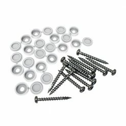 Barrette Outdoor Living 1-1/2 in. Length #8 External Square Round Stainless Steel Decorator Screws and Cover White (12-Pack) -GlideRite Sales Store barrette outdoor living decorative screws 73025526 1f 1000