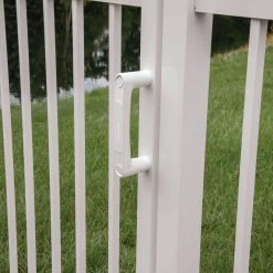Barrette Outdoor Living 6.562 in. x 1.125 in. x 2.25 in. Nylon/Stainless Steel White EZ Grip Gate Handle -GlideRite Sales Store barrette outdoor living fence gate handles 73004735 1f 1000