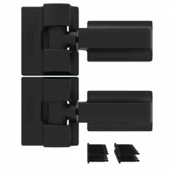 Barrette Outdoor Living 8.937 in. x 5 in. Heavy Duty Modern Gate Hinge Pair - SS