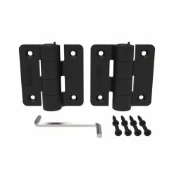 Barrette Outdoor Living 2.875 in. x 3.25 in. Black Compact Butterfly Hinge Kit (2-Pack)