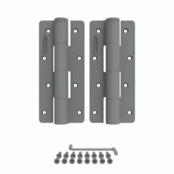 Barrette Outdoor Living 3.125 in. x 7.187 in. Aluminum Gray Heavy-Duty Butterfly Hinge (2-Pack)