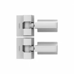 Barrette Outdoor Living 8.937 in. x 5 in. White Heavy-Duty Stainless Steel Modern Hinge Wrap