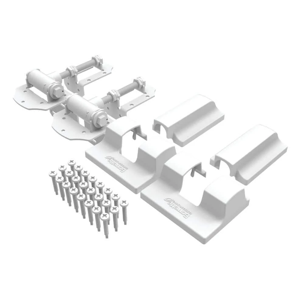 Barrette Outdoor Living 8.937 in. x 5 in. White Heavy-Duty Steel Modern Hinge Wrap 5 Barrette Outdoor Living 8.937 in. x 5 in. White Heavy-Duty Steel Modern Hinge Wrap - Image 3