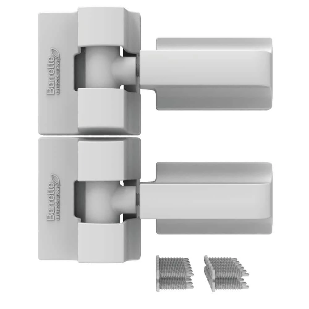 Barrette Outdoor Living 8.937 in. x 5 in. White Heavy-Duty Steel Modern Hinge Wrap 3 Barrette Outdoor Living 8.937 in. x 5 in. White Heavy-Duty Steel Modern Hinge Wrap