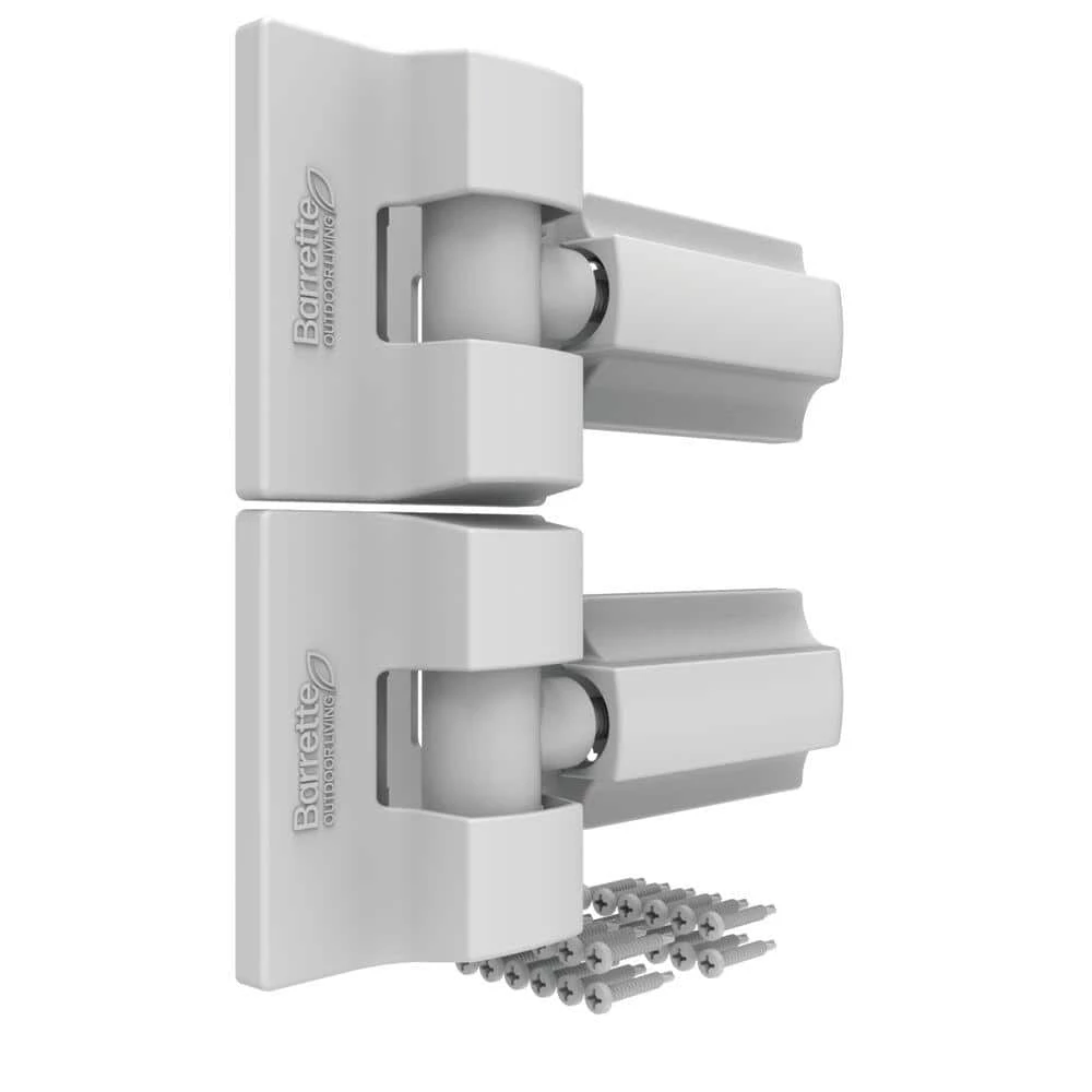 Barrette Outdoor Living 8.937 in. x 5 in. White Heavy-Duty Steel Modern Hinge Wrap 4 Barrette Outdoor Living 8.937 in. x 5 in. White Heavy-Duty Steel Modern Hinge Wrap - Image 2