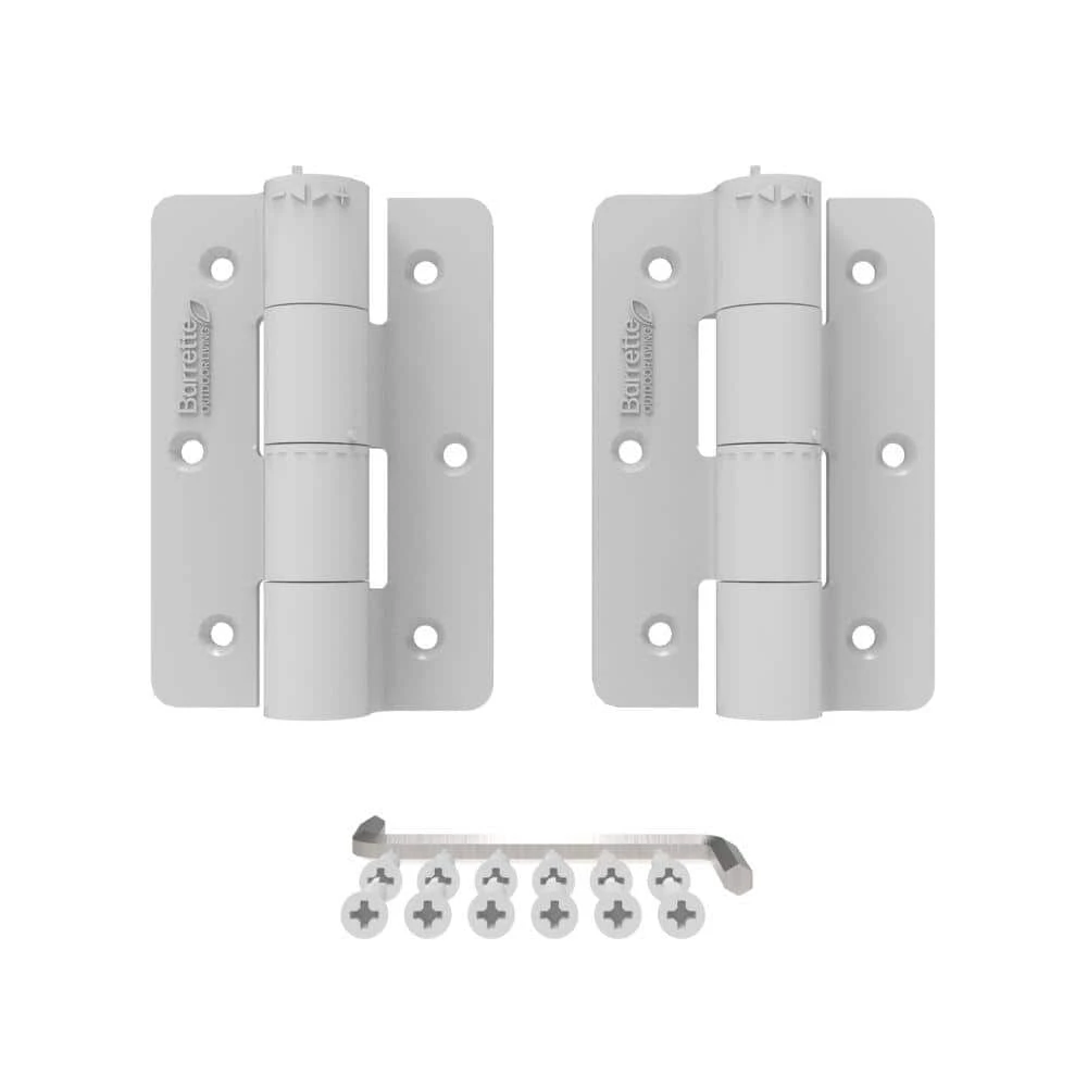 Barrette Outdoor Living 3.125 in. x 4.875 in. Aluminum White Standard Butterfly Hinge (2-Pack) 3 Barrette Outdoor Living 3.125 in. x 4.875 in. Aluminum White Standard Butterfly Hinge (2-Pack)