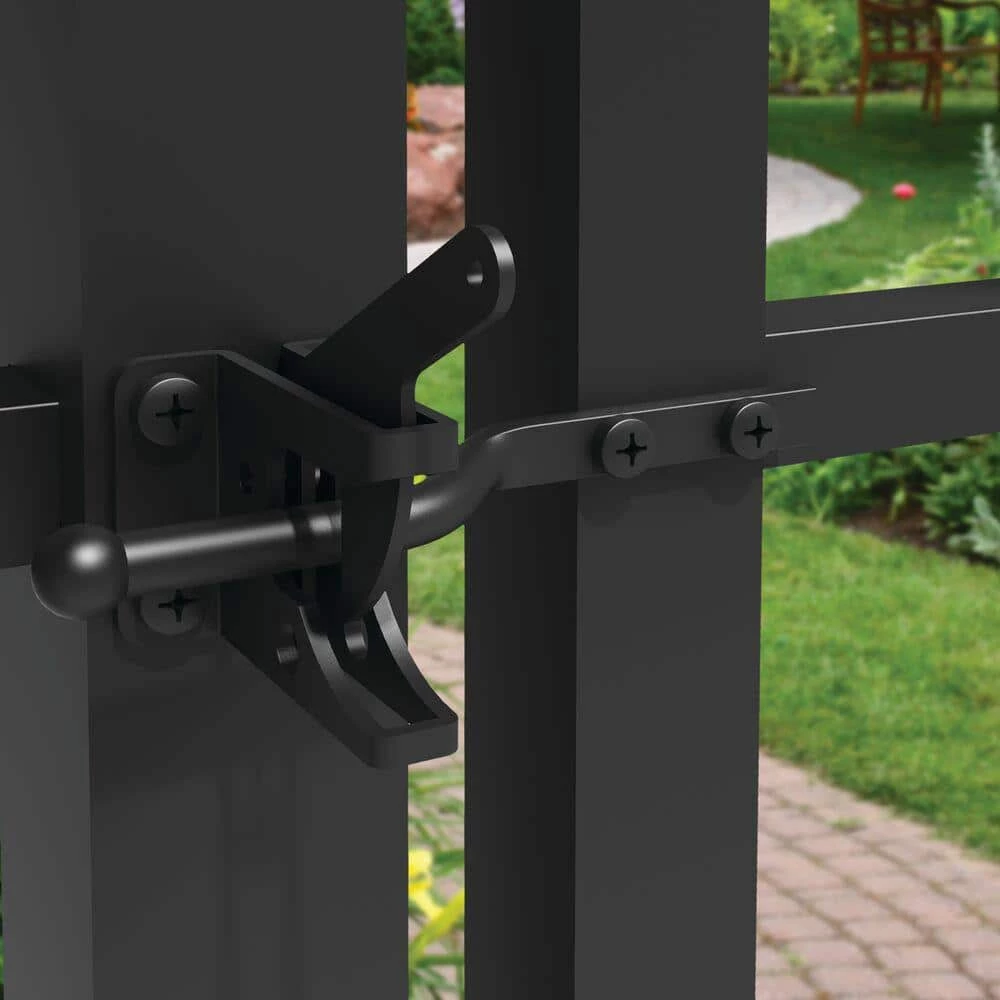 Barrette Outdoor Living 4.562 in. x 2.312 in. Black Steel Gravity Latch 7 Barrette Outdoor Living 4.562 in. x 2.312 in. Black Steel Gravity Latch - Image 5