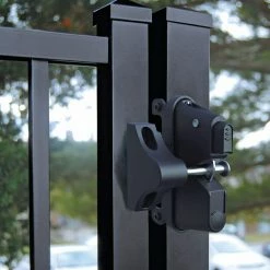 Barrette Outdoor Living 3.312 in. x 5.187 in. Black 1-Sided Gravity Latch -GlideRite Sales Store barrette outdoor living fence gate latches slide bolts 73024419 31 1000