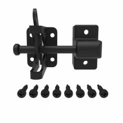 Barrette Outdoor Living 3.562 in. x 2.25 in. Gravity Latch Black for 1 in. Gate Uprights