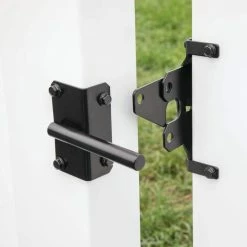Barrette Outdoor Living 10.75 in. x 5.5 in. Black Stainless Steel Standard 2-sided Post Latch -GlideRite Sales Store barrette outdoor living fence gate latches slide bolts 73041359 1f 1000