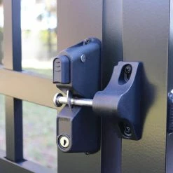 Barrette Outdoor Living 3.312 in. x 5.187 in. Black Nylon with Stainless Steel 1-Sided Key Locking Gravity Latch -GlideRite Sales Store barrette outdoor living fence gate latches slide bolts 73050184 31 1000