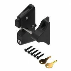 Barrette Outdoor Living 3.312 in. x 5.187 in. Black Nylon with Stainless Steel 1-Sided Key Locking Gravity Latch -GlideRite Sales Store barrette outdoor living fence gate latches slide bolts 73050184 4f 1000