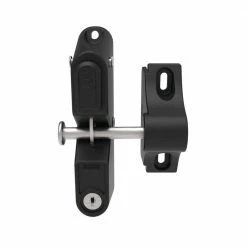 Barrette Outdoor Living 3.312 in. x 5.187 in. Black Nylon with Stainless Steel 1-Sided Key Locking Gravity Latch