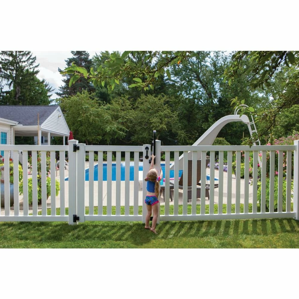 Barrette Outdoor Living 4 in. x 21.375 in. Nylon/Stainless Steel Black Locking Pool Safety Latch 6 Barrette Outdoor Living 4 in. x 21.375 in. Nylon/Stainless Steel Black Locking Pool Safety Latch - Image 4