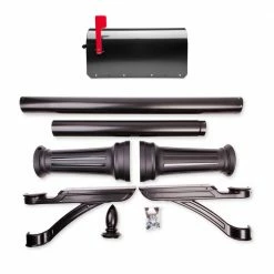 Architectural Mailboxes Sequoia Black, Large, Steel Post Mount Mailbox and Hamilton Post Combo Kit -GlideRite Sales Store black architectural mailboxes mailboxes with post 15702 4f 1000