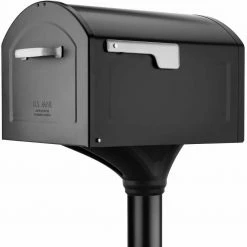 Architectural Mailboxes Centennial Black, Extra Large, Steel, Mailbox and Decorative Post Combo Kit -GlideRite Sales Store black architectural mailboxes mailboxes with post 950080b 10 40 1000