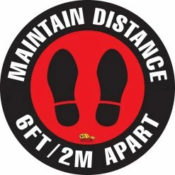 Mighty Line 16 in. Maintain Safe Distance Floor Sign