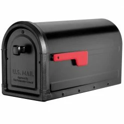 Architectural Mailboxes Roxbury Black, Large Steel Post Mount Mailbox and Premium Steel Post Combo -GlideRite Sales Store blacks architectural mailboxes mailboxes with post 7980b 10 1f 1000