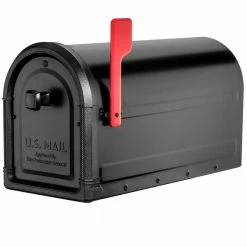Architectural Mailboxes Roxbury Black, Large Steel Post Mount Mailbox and Premium Steel Post Combo -GlideRite Sales Store blacks architectural mailboxes mailboxes with post 7980b 10 44 1000