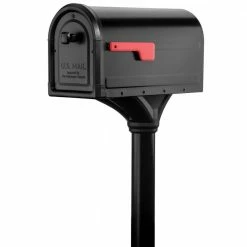 Architectural Mailboxes Roxbury Black, Large Steel Post Mount Mailbox and Premium Steel Post Combo -GlideRite Sales Store blacks architectural mailboxes mailboxes with post 7980b 10 4f 1000