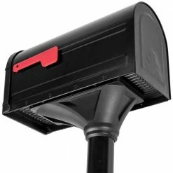 Architectural Mailboxes Roxbury Black, Large Steel Post Mount Mailbox and Premium Steel Post Combo -GlideRite Sales Store blacks architectural mailboxes mailboxes with post 7980b 10 66 1000