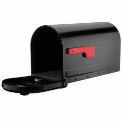 Architectural Mailboxes Roxbury Black, Large Steel Post Mount Mailbox and Premium Steel Post Combo -GlideRite Sales Store blacks architectural mailboxes mailboxes with post 7980b 10 77 1000