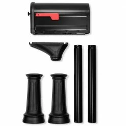 Architectural Mailboxes Roxbury Black, Large Steel Post Mount Mailbox and Premium Steel Post Combo -GlideRite Sales Store blacks architectural mailboxes mailboxes with post 7980b 10 c3 1000