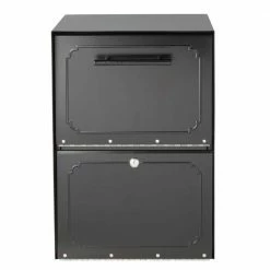 Architectural Mailboxes Oasis Black Post-Mount or Column-Mount Locking Drop Box
