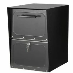Architectural Mailboxes Oasis Black Post-Mount or Column-Mount Locking Drop Box -GlideRite Sales Store blacks architectural mailboxes parcel drop boxes 5103b c3 1000