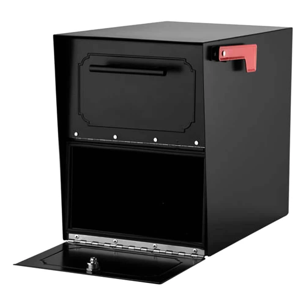 Architectural Mailboxes Oasis Black, Extra Large, Steel, Locking, Post Mount or Column Mount Mailbox with Outgoing Mail Indicator 6 Architectural Mailboxes Oasis Black, Extra Large, Steel, Locking, Post Mount or Column Mount Mailbox with Outgoing Mail Indicator - Image 4
