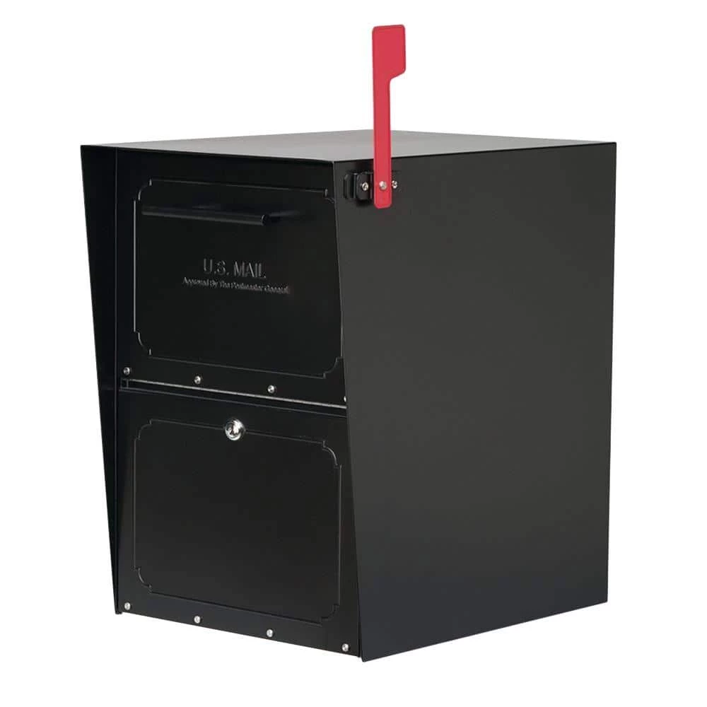 Architectural Mailboxes Oasis Black, Extra Large, Steel, Locking, Post Mount or Column Mount Mailbox with Outgoing Mail Indicator 3 Architectural Mailboxes Oasis Black, Extra Large, Steel, Locking, Post Mount or Column Mount Mailbox with Outgoing Mail Indicator