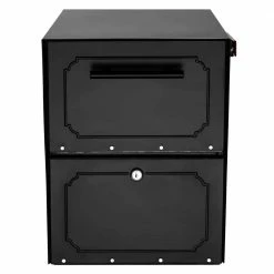 Architectural Mailboxes Oasis Black, Extra Large, Steel, Locking, Post Mount or Column Mount Mailbox with Outgoing Mail Indicator 9 Architectural Mailboxes Oasis Black, Extra Large, Steel, Locking, Post Mount or Column Mount Mailbox with Outgoing Mail Indicator -GlideRite Sales Store blacks architectural mailboxes post mount mailboxes 5100b c3 1000