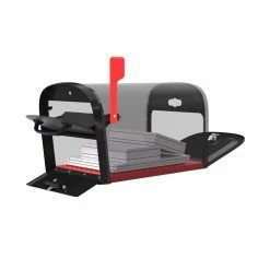 Architectural Mailboxes Oasis 360 Black, Large, Steel, Locking Parcel Mailbox with 2-Access Doors -GlideRite Sales Store blacks architectural mailboxes post mount mailboxes 6300b 10 4f 1000