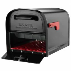 Architectural Mailboxes Oasis 360 Black, Large, Steel, Locking Parcel Mailbox with 2-Access Doors -GlideRite Sales Store blacks architectural mailboxes post mount mailboxes 6300b 10 77 1000
