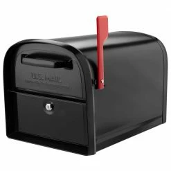 Architectural Mailboxes Oasis 360 Black, Large, Steel, Locking Parcel Mailbox with 2-Access Doors -GlideRite Sales Store blacks architectural mailboxes post mount mailboxes 6300b 10 c3 1000