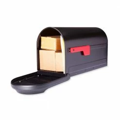 Architectural Mailboxes Barrington Black, Large, Steel, Post Mount Mailbox -GlideRite Sales Store blacks architectural mailboxes post mount mailboxes 7900 1b r 10 44 1000
