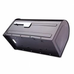 Architectural Mailboxes Boulder Black, Large, Steel, Post Mount Mailbox with Silver Handle and Flag -GlideRite Sales Store blacks architectural mailboxes post mount mailboxes 7900 7b sr 10 1d 1000