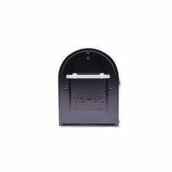Architectural Mailboxes Boulder Black, Large, Steel, Post Mount Mailbox with Silver Handle and Flag -GlideRite Sales Store blacks architectural mailboxes post mount mailboxes 7900 7b sr 10 4f 1000
