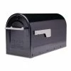 Architectural Mailboxes Boulder Black, Large, Steel, Post Mount Mailbox with Silver Handle and Flag -GlideRite Sales Store blacks architectural mailboxes post mount mailboxes 7900 7b sr 10 64 1000