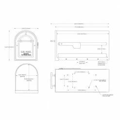 Architectural Mailboxes Boulder Black, Large, Steel, Post Mount Mailbox with Silver Handle and Flag -GlideRite Sales Store blacks architectural mailboxes post mount mailboxes 7900 7b sr 10 d4 1000