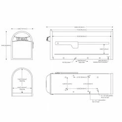 Architectural Mailboxes Carlisle Black, Medium, Steel, Post Mount Mailbox with Nickel Flag -GlideRite Sales Store blacks architectural mailboxes post mount mailboxes 8760b 10 d4 1000