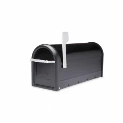 Architectural Mailboxes Chadwick Black, Medium, Steel, Post Mount Mailbox with Nickel Handle and Flag -GlideRite Sales Store blacks architectural mailboxes post mount mailboxes 8950b 10 44 1000