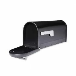 Architectural Mailboxes Chadwick Black, Medium, Steel, Post Mount Mailbox with Nickel Handle and Flag -GlideRite Sales Store blacks architectural mailboxes post mount mailboxes 8950b 10 77 1000