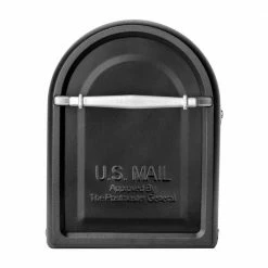 Architectural Mailboxes Chadwick Black, Medium, Steel, Post Mount Mailbox with Nickel Handle and Flag -GlideRite Sales Store blacks architectural mailboxes post mount mailboxes 8950b 10 c3 1000
