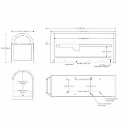 Architectural Mailboxes Chadwick Black, Medium, Steel, Post Mount Mailbox with Nickel Handle and Flag -GlideRite Sales Store blacks architectural mailboxes post mount mailboxes 8950b 10 fa 1000